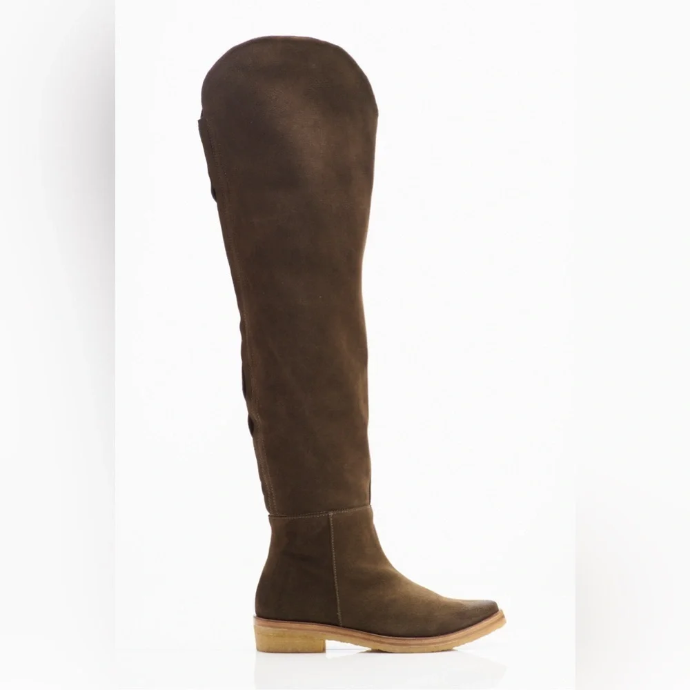 Free People Banks Over-the-Knee Boots in Green sz 38.5